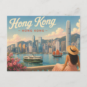 Hong Kong - De dame met de hoed Reisansichtkaart Briefkaart