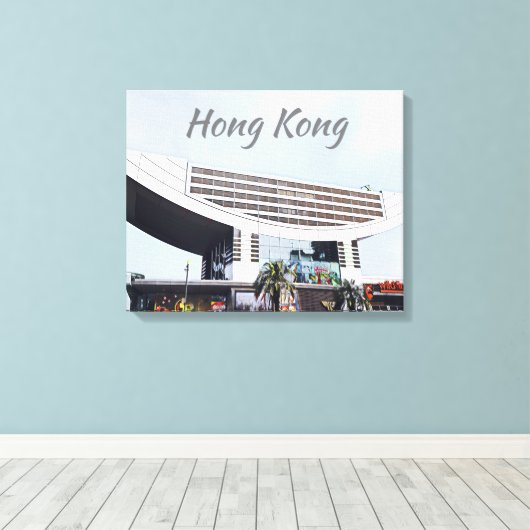 Hong Kong De piek reis Canvas Afdruk (Insitu (Houten vloer))