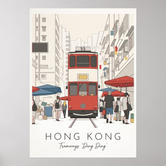 HONG KONG – DING DING TRAM POSTER (Voorkant)