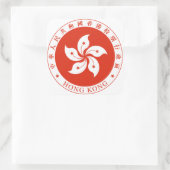 hong kong emblem vierkante sticker (Tas)