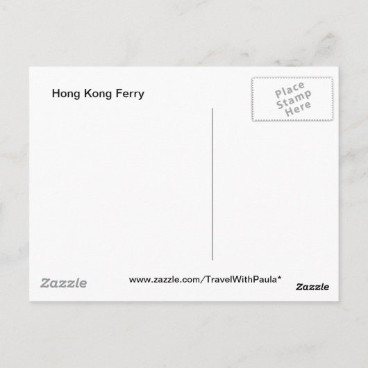 Hong Kong Ferry Briefkaart (Achterkant)