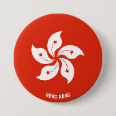 Hong Kong Flag Charming Patriotic Ronde Button 7,6 Cm (Voorkant)