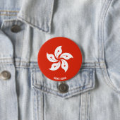 Hong Kong Flag Charming Patriotic Ronde Button 7,6 Cm (In situ)