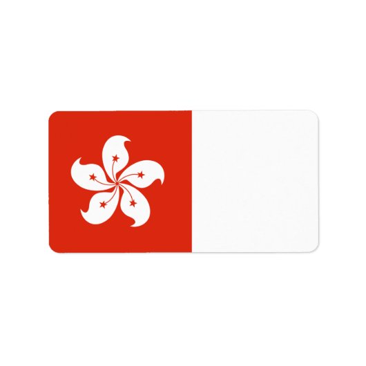 Hong Kong Flag Etiket (Voorkant)