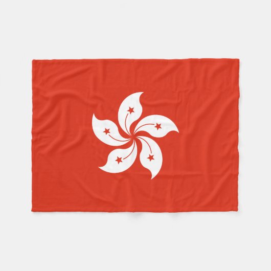 Hong Kong Flag Fleece Deken (Voorkant (Horizontaal))