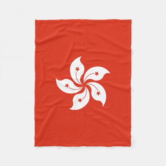 Hong Kong Flag Fleece Deken (Voorkant)