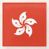Hong Kong Flag Glazen Onderzetter (Voorkant)