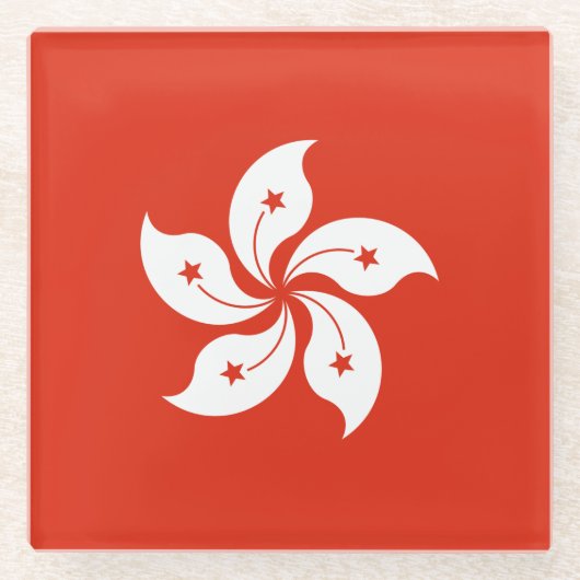 Hong Kong Flag Glazen Onderzetter (Voorkant)