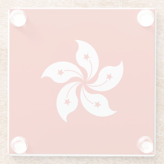 Hong Kong Flag Glazen Onderzetter (Achterkant)