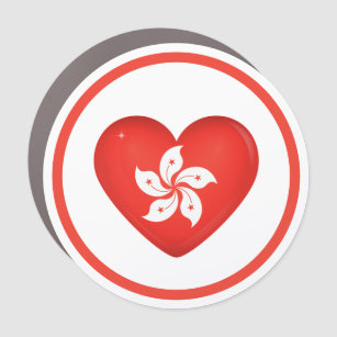 Hong Kong Flag Heart Automagneet