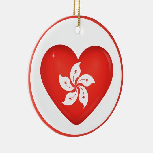 Hong Kong Flag Heart Keramisch Ornament (Rechts)