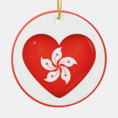 Hong Kong Flag Heart Keramisch Ornament (Voorkant)