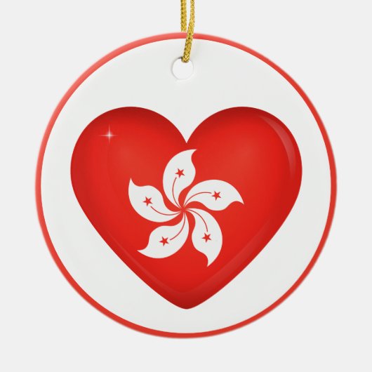 Hong Kong Flag Heart Keramisch Ornament (Voorkant)