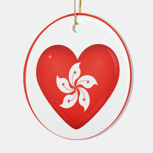 Hong Kong Flag Heart Keramisch Ornament (Links)
