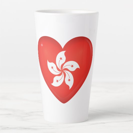 Hong Kong Flag Heart Latte Mok (Voorkant)
