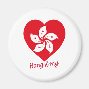 Hong Kong Flag Heart Magneet