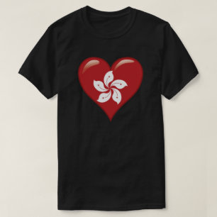 Hong Kong Flag Heart T-shirt