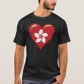 Hong Kong Flag Heart T-shirt (Voorkant)