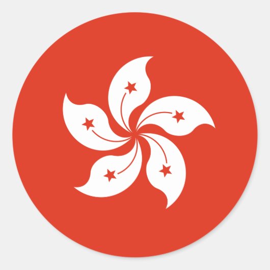 Hong Kong Flag HK Ronde Sticker (Voorkant)