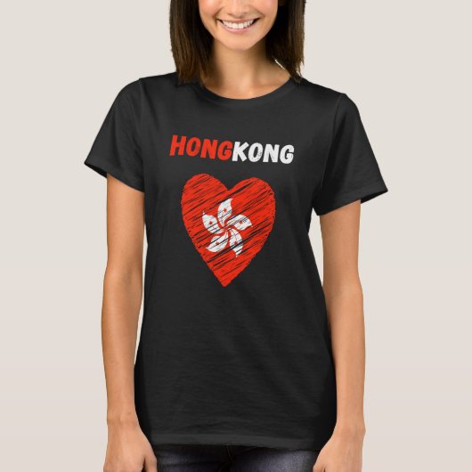 Hong Kong Flag Holiday Hong Kong Heart Hongkonger T-shirt (Voorkant)