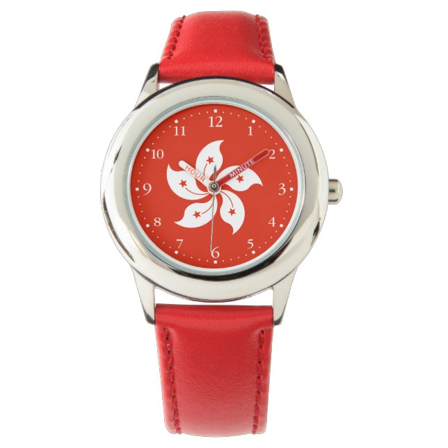 Hong Kong Flag Horloge (Voorkant)
