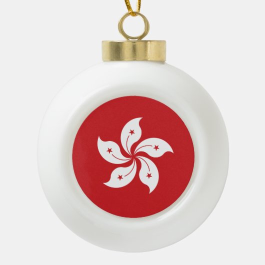 Hong Kong Flag Keramische Bal Ornament (Voorkant)
