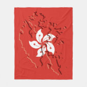 HONG KONG FLAG MAP Patriotic Fleece Deken (Voorkant)