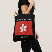 HONG KONG FLAG Patriotic Scripting Custom BLACK Tote Bag (Dichtbij)