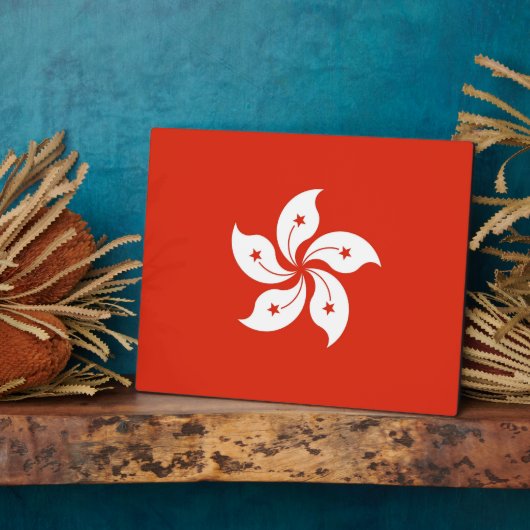 Hong Kong Flag Plaque Fotoplaat (Zijkant)