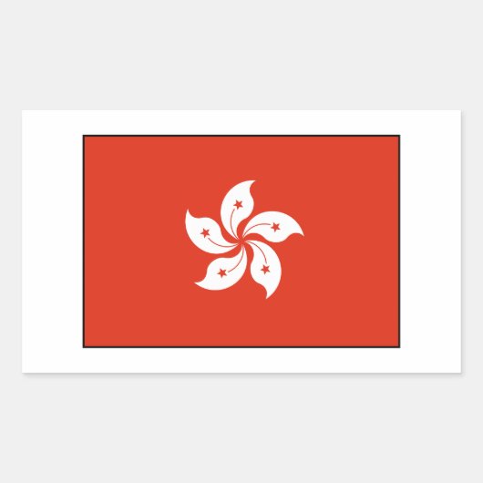 Hong Kong Flag Rechthoekige Sticker (Voorkant)