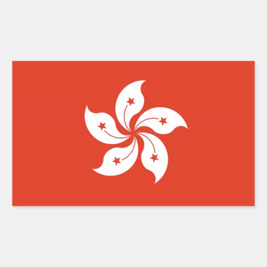 Hong Kong Flag Rechthoekige Sticker (Voorkant)