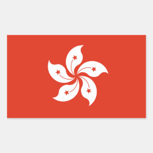 Hong Kong Flag Rechthoekige Sticker