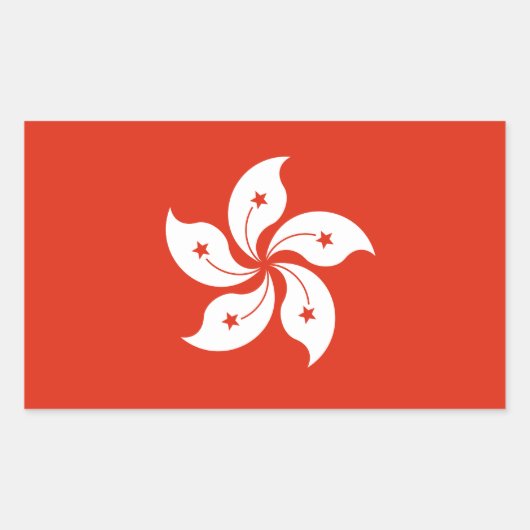 Hong Kong Flag Rechthoekige Sticker (Voorkant)