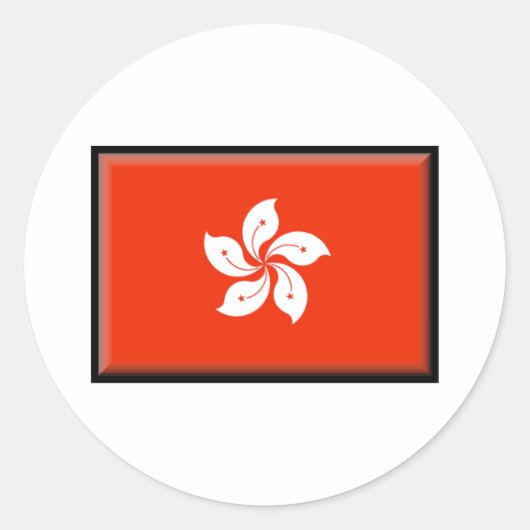 Hong Kong Flag Ronde Sticker (Voorkant)