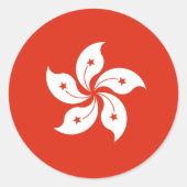 Hong Kong Flag Ronde Sticker (Voorkant)