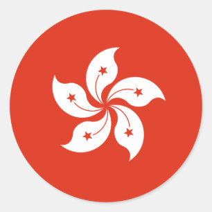 Hong Kong Flag Ronde Sticker