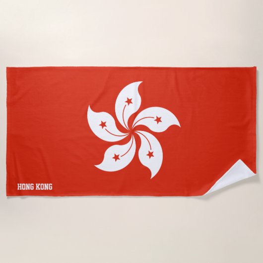 Hong Kong Flag Splendid Patriotic Strandlaken (Voorkant)