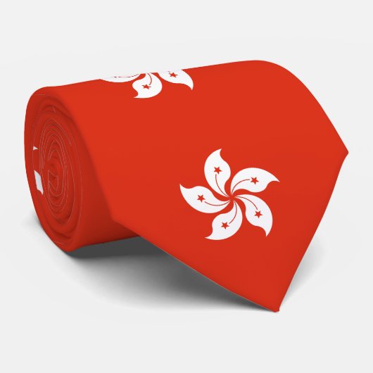 Hong Kong Flag Stropdas (Opgerold)