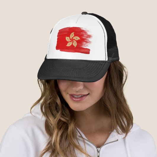 Hong Kong Flag Trucker Hat Pet (In situ)