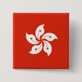 Hong Kong Flag Vierkante Button 5,1 Cm (Voorkant)