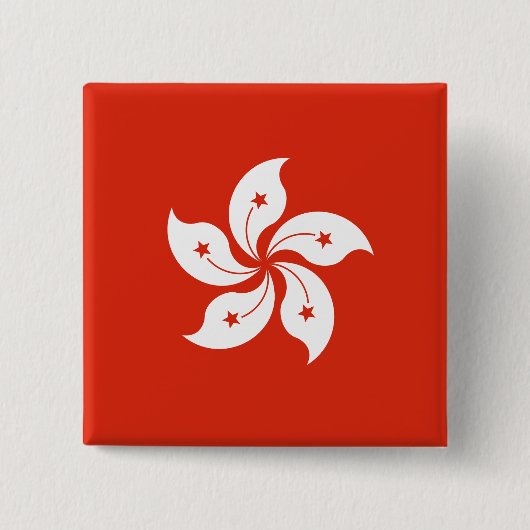 Hong Kong Flag Vierkante Button 5,1 Cm (Voorkant)