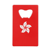 Hong Kong Flag White Orchid on Red Creditkaart Flessenopener (Voorkant)