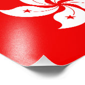 Hong Kong Flag White Orchid Symbol Foto Afdruk (Hoek)
