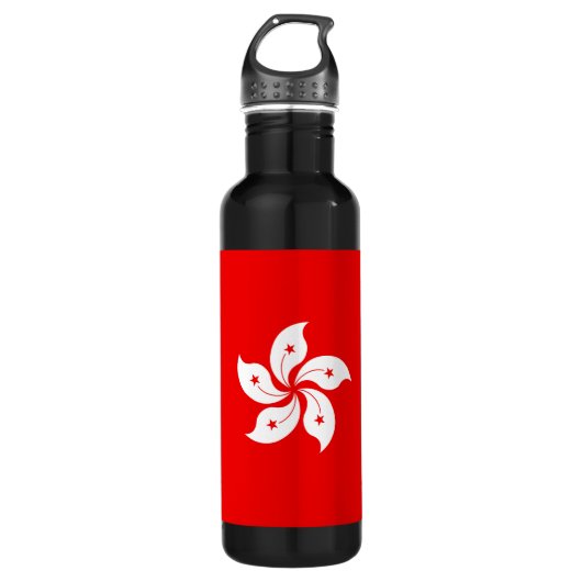 Hong Kong Flag White Orchid Symbol Waterfles (Voorkant)