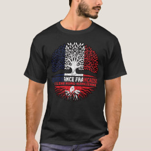 Hong Kong French France Tree Roots Flag T-shirt