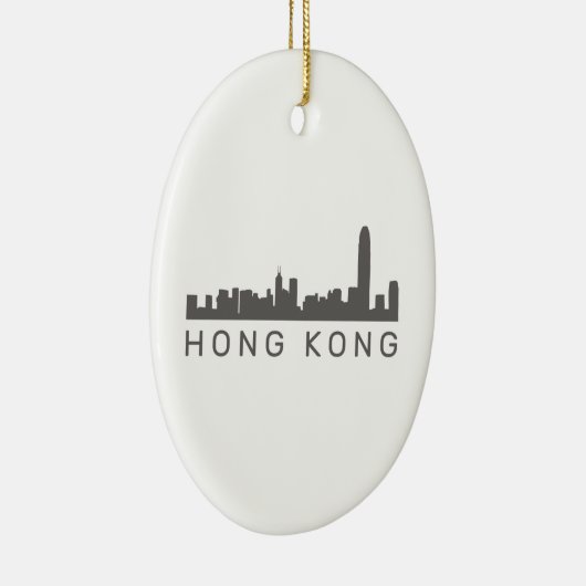 Hong Kong Gift HK Skyline Gift Keramisch Ornament (Rechts)