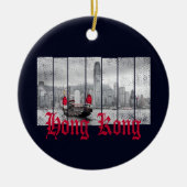 Hong Kong harbor skyline  china souvenir Keramisch Ornament (Voorkant)