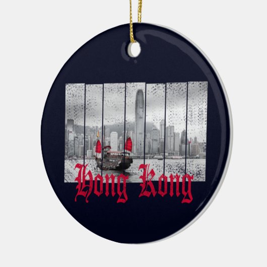 Hong Kong harbor skyline  china souvenir Keramisch Ornament (Links)