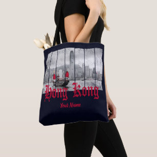 Hong Kong harbor skyline china souvenir Tote Bag