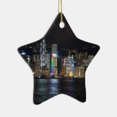 Hong Kong Harbour 's nachts Keramisch Ornament (Rechts)